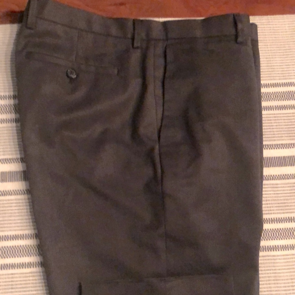 Banana Republic charcoal grey slim fit dress chino birdseye pattern size 33/32
